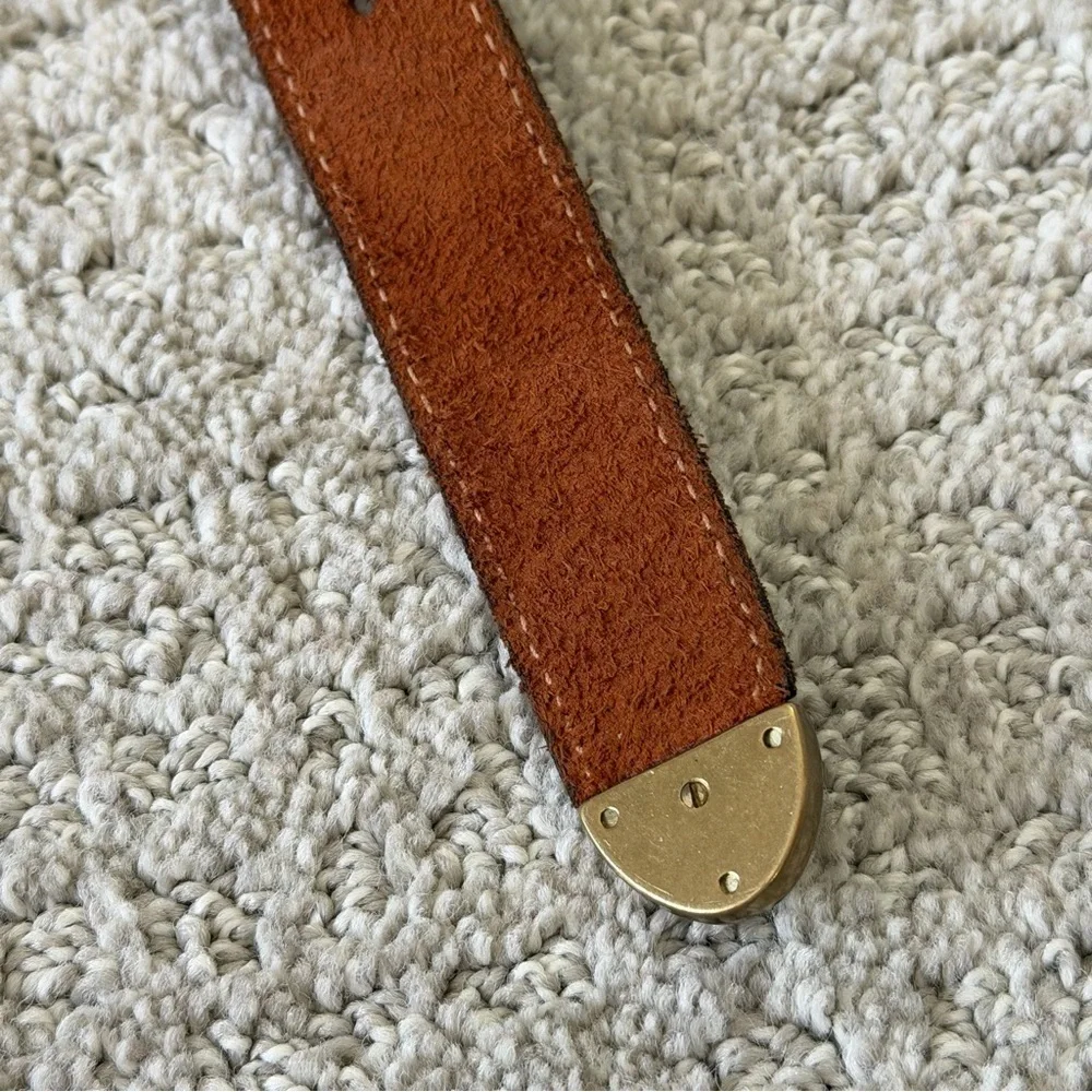Doppia Vita Brown Braided Leather Belt Classic Modern 4XL 5XL Plus Gold Buckle